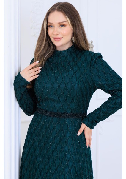 Lina Tesettür Abiye Elbise Zümrüt fiyatları