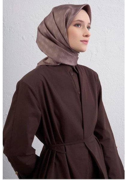 2025 Desenli Saf Ipek Twill Eşarp 9412-89