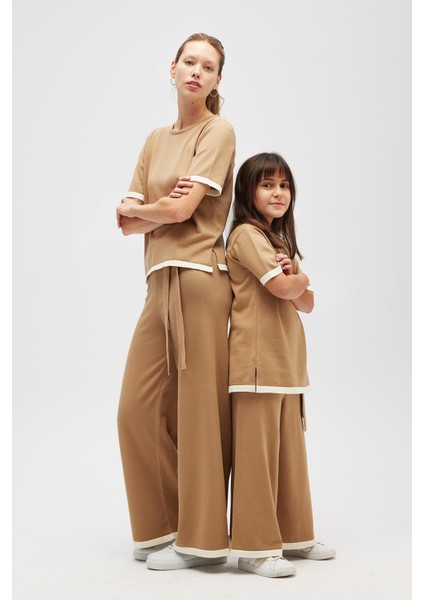 Rumi Kadınbeli Kemerli Triko Pantolon - Camel modelleri