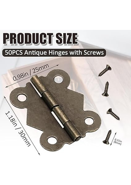 50 Adet Antik Dekoratif Menteşe, Küçük Kelebek Menteşe, Mücevher Kutusu, Menteşe Donanımı, Vintage Ahşap Kutu Dolaplar Için, Sandık Şarap Kutusu, Alet Kutusu, Kendin Yap El Sanatları, Retro fiyatları