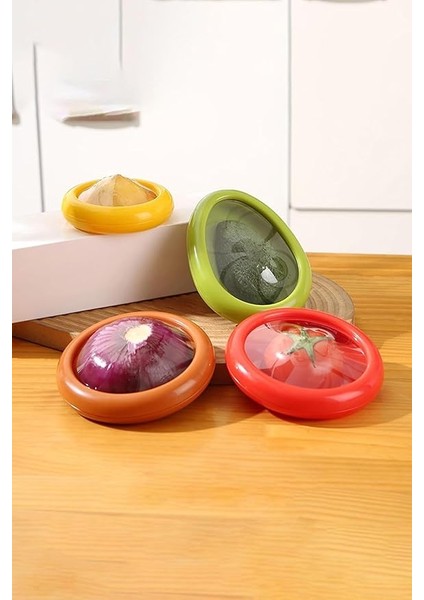 Nabunaga 4 Parça Gıda ve Meyve Saklama Kabı Avokado Koruyucu ve Domates, Limon Saklama Kabı modelleri