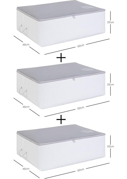 Home Textile 3'lü Büyük Boy Gri Renk Stuff & Things Baza Altı Hurç Set fiyatları