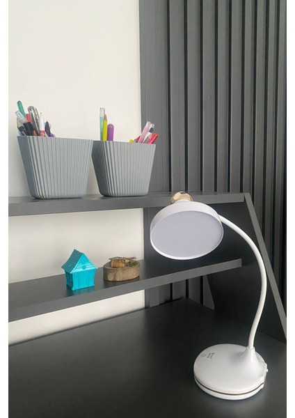 BUFFER® Dokunmatik 3 Farklı LED Işıklı Çalışma Masası Üstü Lamba