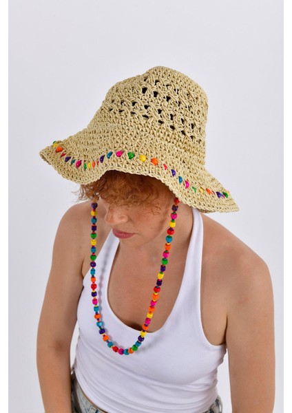 Renkli Kenar Detaylı Şapka