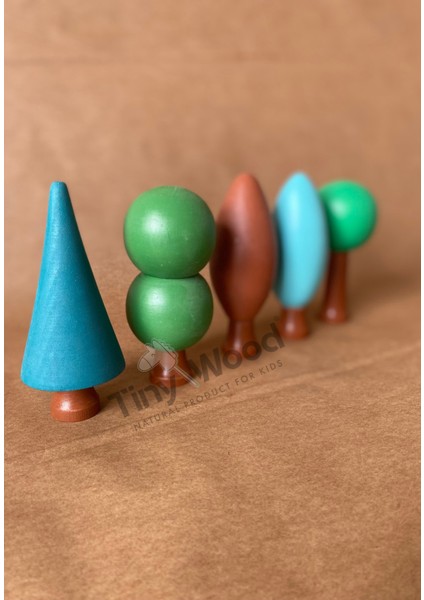 Ahşap Waldorf Orman Seti - 5'li Ağaç Seti