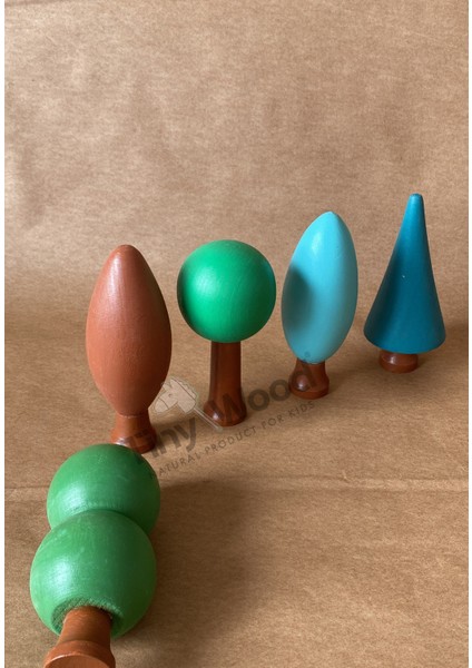 Ahşap Waldorf Orman Seti - 5'li Ağaç Seti modelleri