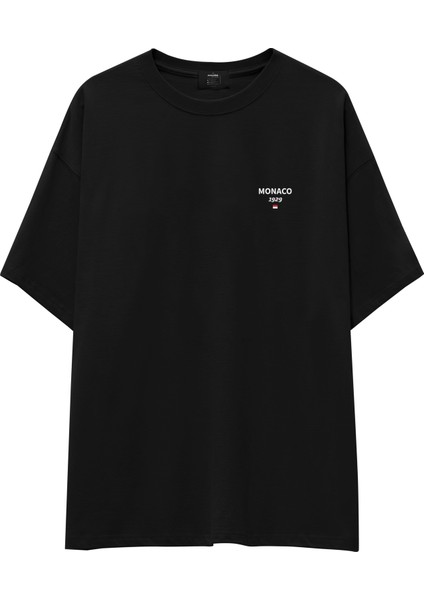 Circuit De Monaco Artwork Oversize Tişört - Siyah fiyatları