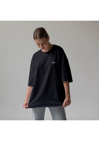 Circuit De Monaco Artwork Oversize Tişört - Siyah fırsatları