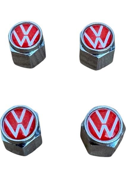 Logolu Metal Kırmzı Renk 4 Adet Sibop Kapak