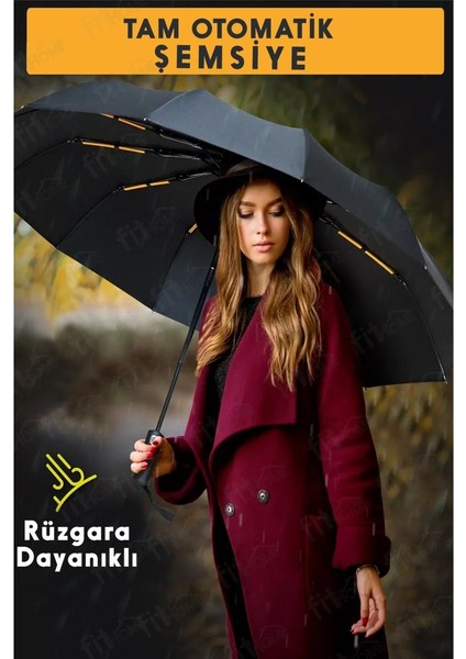 12 Telli Otomatik Şemsiye Rüzgara Dirençli emniyetli Geniş ve Dayanıklı Tasarım tam Otomatik Şemsiye fiyatları