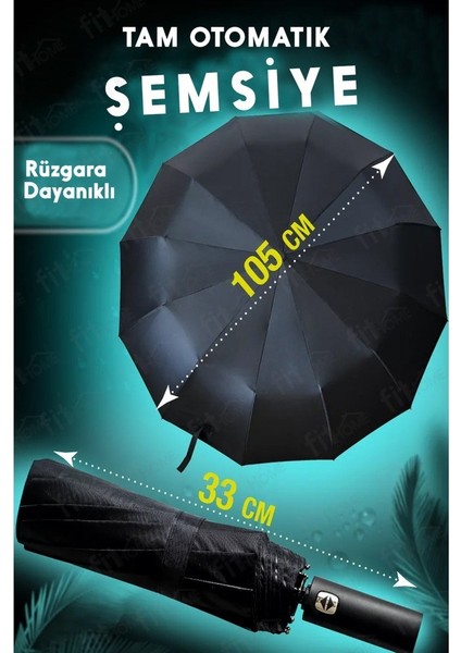 12 Telli Otomatik Şemsiye Rüzgara Dirençli emniyetli Geniş ve Dayanıklı Tasarım tam Otomatik Şemsiye modelleri