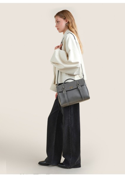 Gri Kadın El Çantası 9136