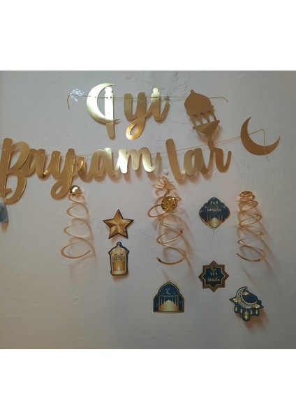 Iyi Bayramlar Kaligrafi 6'lı Tavan Süs 3 mt Ledli Iyibayramlar Set fiyatları