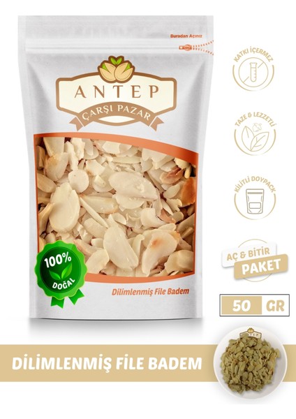 Dilimlenmiş File Badem | 50 Gr.
