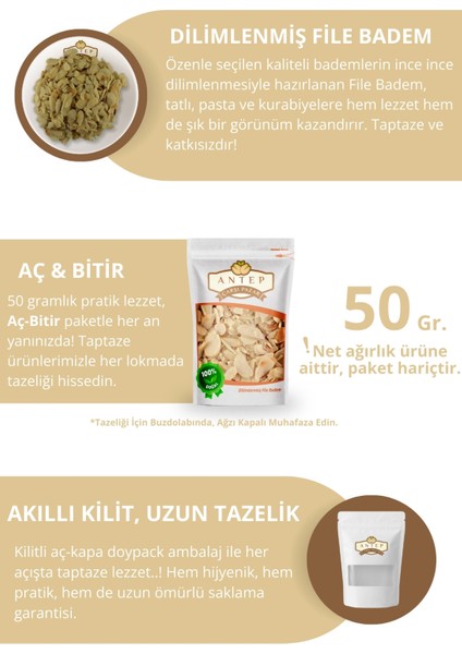 Dilimlenmiş File Badem | 50 Gr. fiyatları