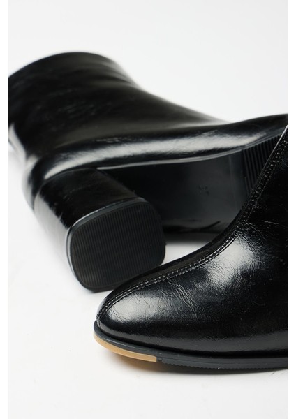 Siyah Rugan Kadın Yuvarlak Burun Basic Bot indirimleri