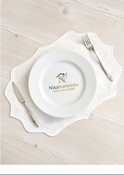 6 Adet Nakışlı Keten Amerikan Servis - Keten Supla modelleri