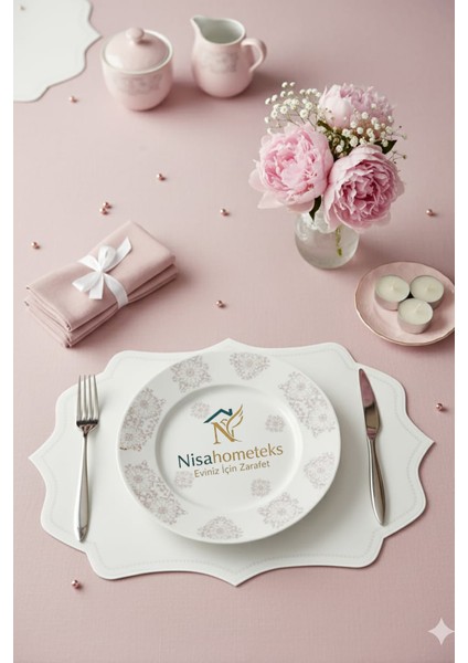 6 Adet Nakışlı Keten Amerikan Servis - Keten Supla fırsatları