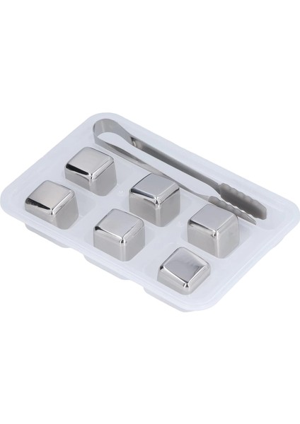 Buğz 6'lı Çelik Metal Kaplama Viski Taşı Soğutma Buz Küpü