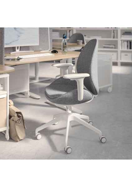 Çalışma sandalyesi, gunnared orta gri-beyaz fiyatları