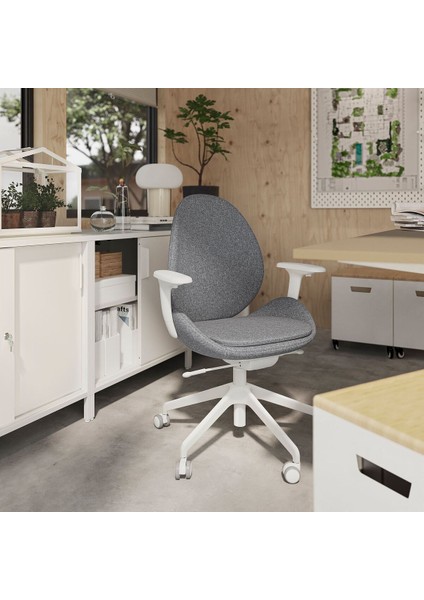 Çalışma sandalyesi, gunnared orta gri-beyaz modelleri