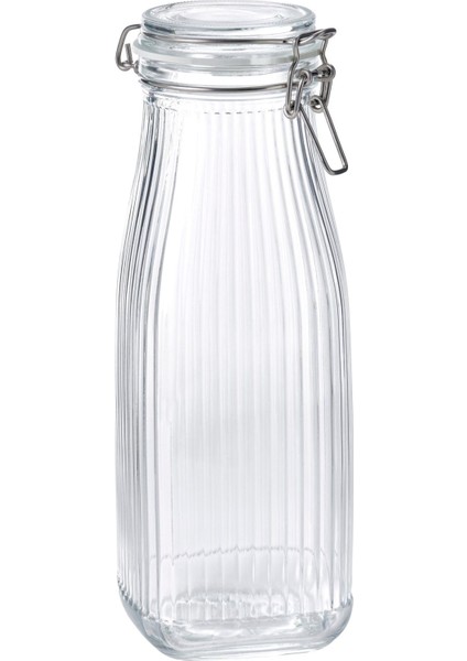 Kapaklı cam şişe, cam, 1 lt