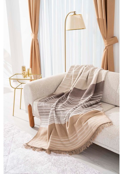 Veloura Bej Tek Kişilik Battaniye - Tv Battaniyesi 135X180 cm fiyatları