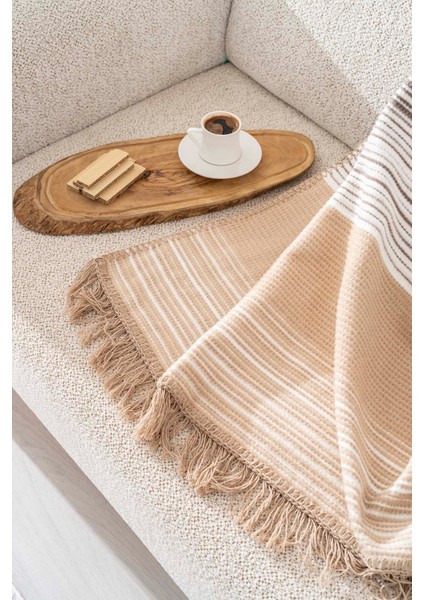 Veloura Bej Tek Kişilik Battaniye - Tv Battaniyesi 135X180 cm modelleri