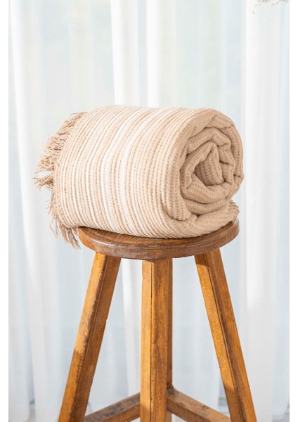 Veloura Bej Tek Kişilik Battaniye - Tv Battaniyesi 135X180 cm fırsatları