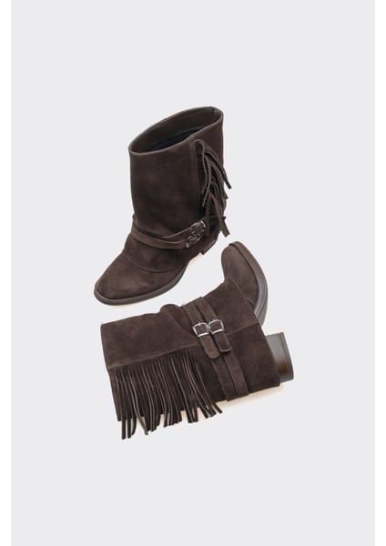 Leros Kahverengi Hakiki Deri Süet Bot modelleri