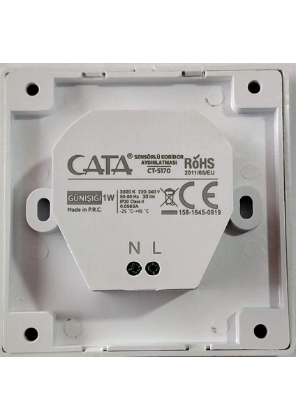 Cata Ct 5170 1W Beyaz Kasa Sensörlü Koridor Aydınlatması 3200K Gün Işığı fiyatları