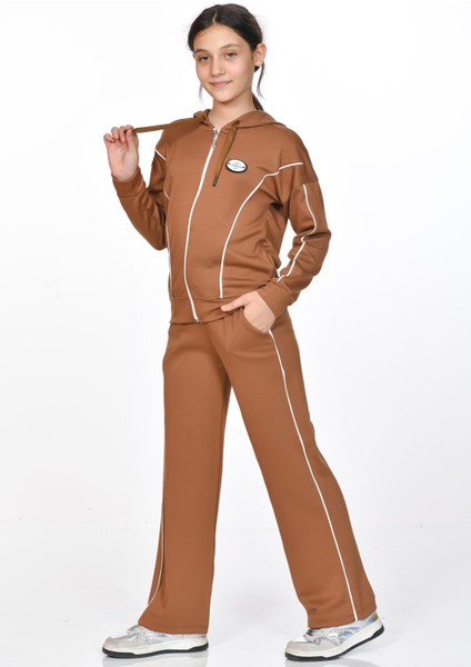 Liora Kapüşonlu Kız Çocuk Eşofman Takımı Kahverengi modelleri