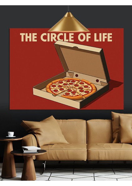 Pizza Kutusunda Lezzet Dekoratif Kanvas - Mdf Ahşap Tablo fırsatları