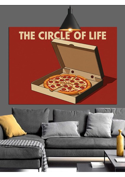 Pizza Kutusunda Lezzet Dekoratif Kanvas - Mdf Ahşap Tablo indirimleri