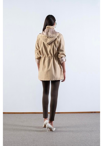 Christensen Kapüşonlu Çıtçıtlı Katlamalı Kol Safari Mont Camel modelleri