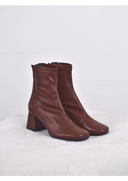 Loli Kahverengi Likralı Topuklu Kadın Bot fiyatları