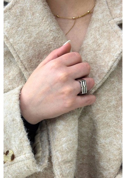 Vira Kare Modern Tasarım Gümüş Kadın Yüzük fiyatları