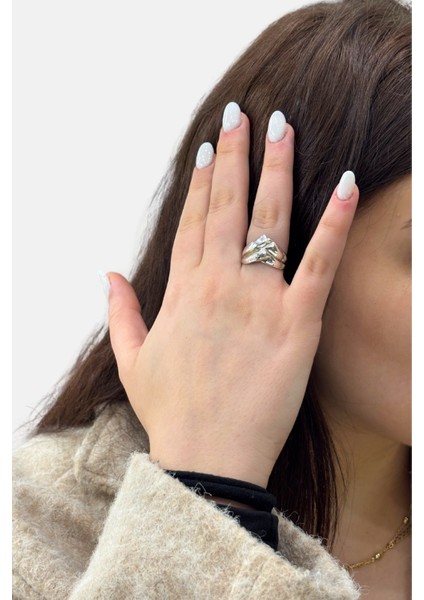 Reine Modern Tasarım Gümüş Kadın Yüzük