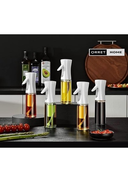 Home Sprey Yağdanlık Cam Şişe Yağ Püskürtücü 225 ml Airfryer Kızartma Izgara Salata Için Yağlık modelleri