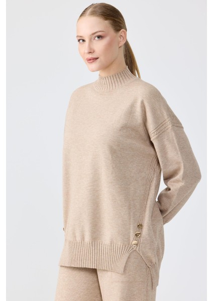 22003 Yanları Düğmeli Triko Ikili Takım modelleri