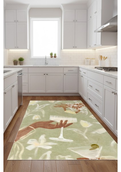 Crowban Home Yeni Desen Yıkanabilir Kaymaz Tabanlı Bohem Tarz Dijital Baskı Salon Halısı, Yumuşak Dokulu Lüks Halı Modeli ve 100 x 150 Haki Renk Dikdörtgen Halı