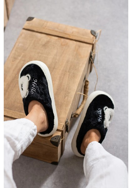 Kadın Peluş Panduf Kışlık Dikişli Yıkanabilir Sıcak Tutan Kürklü Hafif Kaymaz Rahat Taban