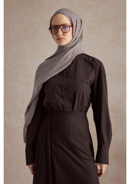 Organik Crash Şal Küllü Gri