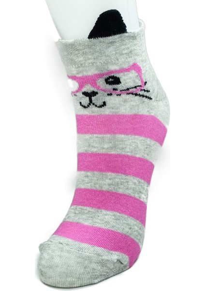 3 Çift Kedi Temalı 3 Boyut Kulaklı Pamuklu Esnek Kadın Bilek Çorap fırsatları