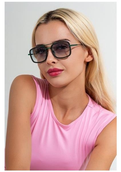 Unisex BRKE Yeşil Metal Çerçeve Unisex Güneş Gözlüğü