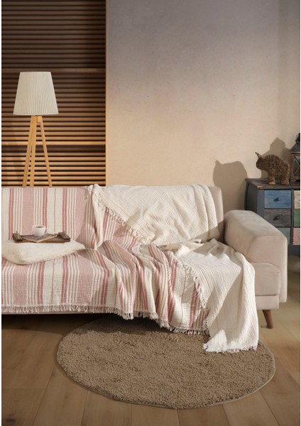 Çizgili, Çift Kişilik 4 Kat Müslin Yatak Örtüsü, Koltuk Örtüsü, Battaniye, Tv Battaniyesi modelleri