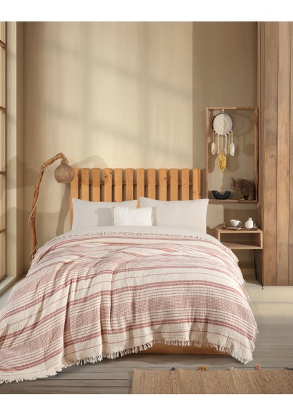 Çizgili, Çift Kişilik 4 Kat Müslin Yatak Örtüsü, Koltuk Örtüsü, Battaniye, Tv Battaniyesi indirimleri