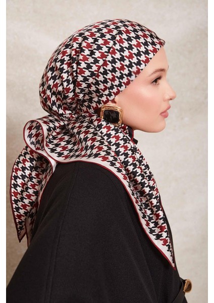 Kiremit Kazayağı Desen Twill İpek Eşarp fiyatları