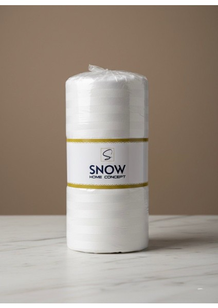 Ruby Pamuk Saten Çizgili Lastikli Çarşaf Çift Kişilik + 2 Yastık Kılıfı