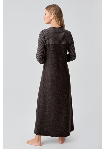 Uzun Kollu Düğmeli Esnek Yumuşak Dokulu Viskoz Gecelik 18103 modelleri